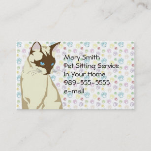 Cartão De Visita Serviço de assento do animal de estimação