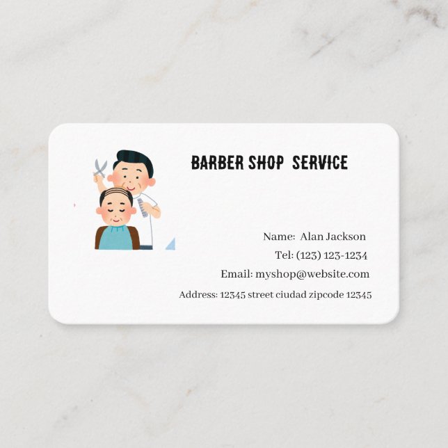 Cartão De Visita Serviço de Barbearia (Frente)