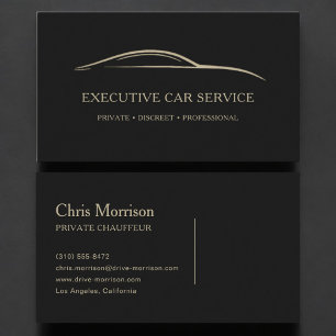 Cartão De Visita Serviço de Carro Executivo Black & Gold