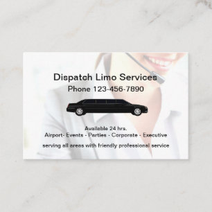 Cartão De Visita Serviço de Carro Limo Clássico de Dupla Face