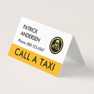Cartão De Visita Serviço de Condução de Táxi Amarelo