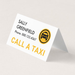 Cartão De Visita Serviço de Condução de Táxi Amarelo