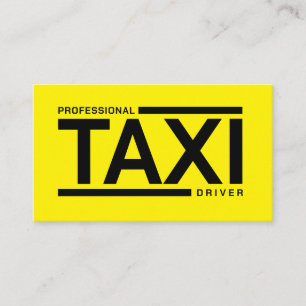 Cartão De Visita Serviço de driver TAXI profissional amarelo