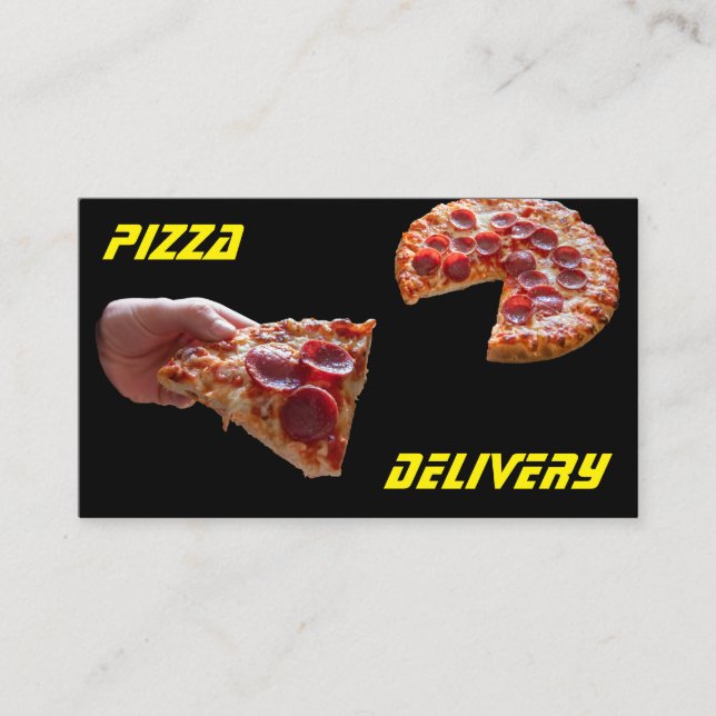 Cartão De Visita Serviço de entrega de pizza de pizza de cara de pi (Frente)