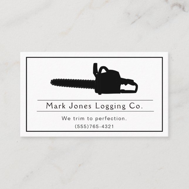 Cartão De Visita Serviço de Exibição de Trimagem de Árvore de Log (Frente)