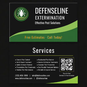 Cartão De Visita Serviço de Exterminador QR Code Profissional 