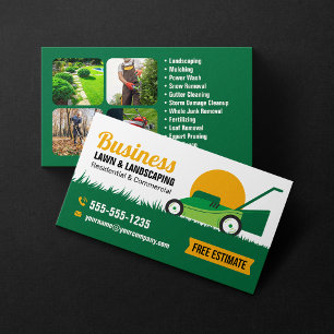 Cartão De Visita Serviço de Jardim e Paisagismo Green Orange Lawn &