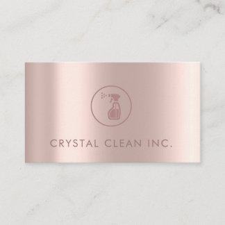 Cartão De Visita Serviço de Limpeza Clássica - Rosa Dourado Simples