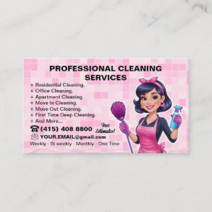 Cartão De Visita Serviço de Limpeza da Casa de Lady Janitorial, Ros