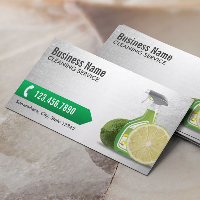 Cartão De Visita Serviço de Limpeza da Casa Prata (Criador carregado)