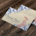 Cartão De Visita Serviço de Limpeza da Casa Vintage Blue Floral Ivo<br><div class="desc">Serviço de Limpeza da Casa Vintage Blue Floral Ivory Cartão de visita.</div>