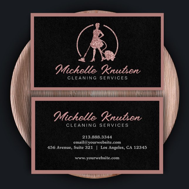 Cartão De Visita Serviço de Limpeza de Casa Profissional - brilho r (Criador carregado)