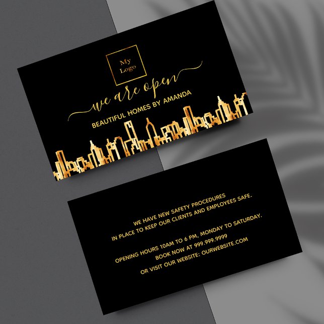 Cartão De Visita Serviço de limpeza de casas da cidade de reabertur (Criador carregado)