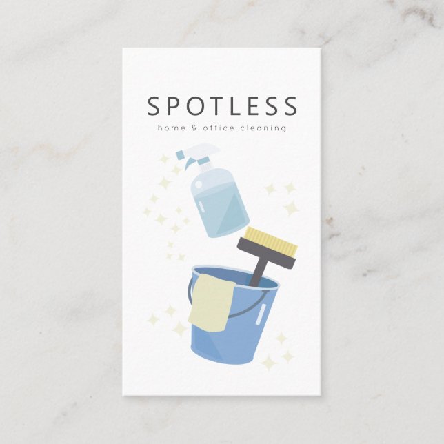 Cartão De Visita Serviço de Limpeza de Garrafas e Baldes de Pulveri (Frente)