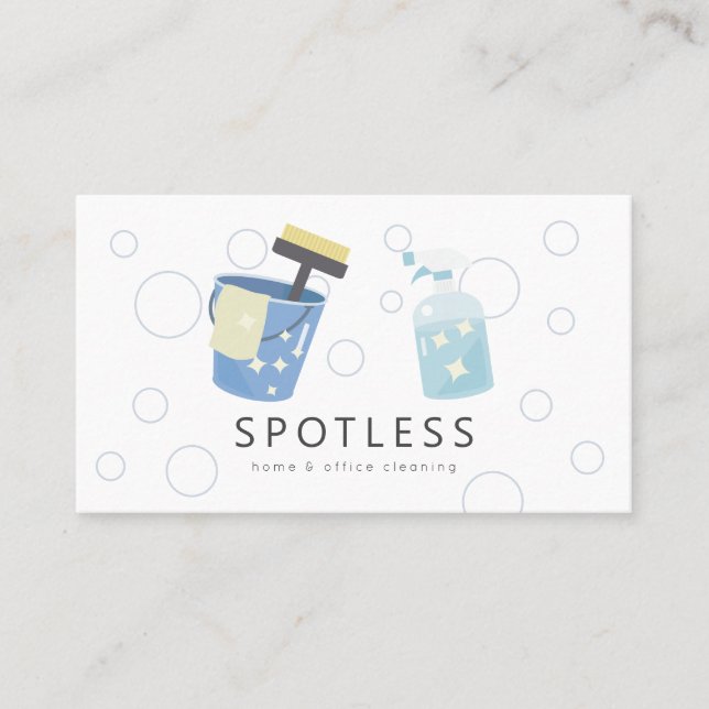Cartão De Visita Serviço de Limpeza de Garrafas e Baldes de Pulveri (Frente)