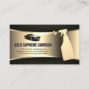 Cartão De Visita Serviço de Limpeza de Lixo Automático Dourado Ma
