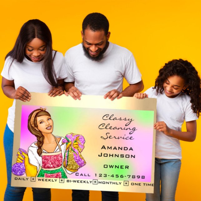 Cartão De Visita Serviço de Limpeza de Sala Clássica Maid Girly (Criador carregado)