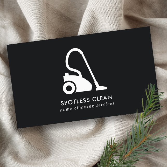 CARTÃO DE VISITA SERVIÇO DE LIMPEZA DE VÁCUO BRANCO SIMPLES E BRANC (Criador carregado)