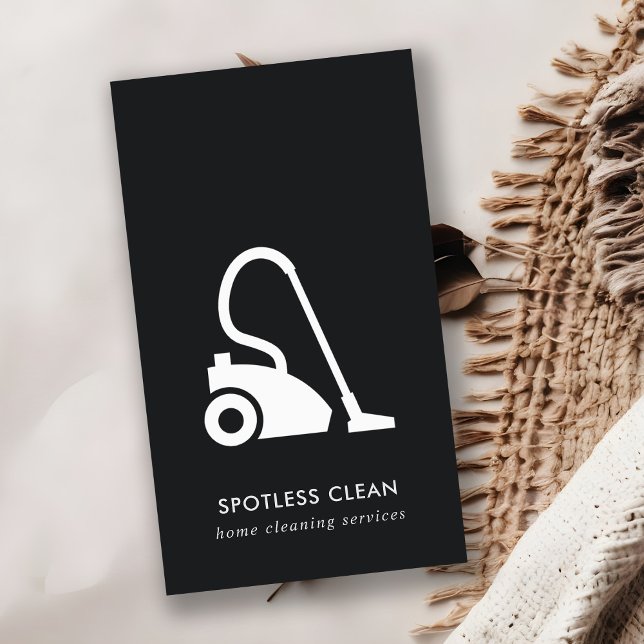 CARTÃO DE VISITA SERVIÇO DE LIMPEZA DE VÁCUO BRANCO SIMPLES E BRANC (Criador carregado)