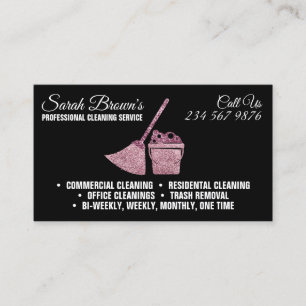 Cartão De Visita Serviço de Limpeza Elegante Faxineira Serviços de 