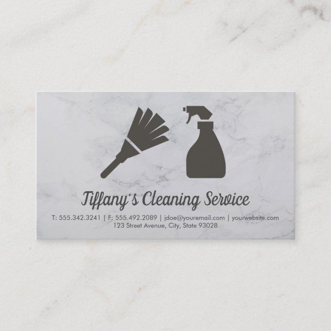 Cartão De Visita Serviço de Limpeza | Empresa de Suprimentos de Lim (Frente)