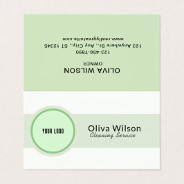 Cartão De Visita Serviço de Limpeza Ilustrativa Verde Branco