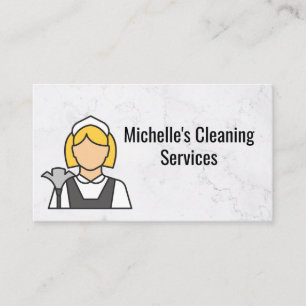 Cartão De Visita Serviço de Limpeza Logotipo Maid