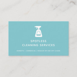 Cartão De Visita Serviço De Limpeza Maid Aqua Blue Spray Bottle