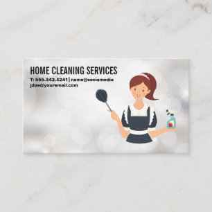 Cartão De Visita Serviço de Limpeza Maid Sparkles