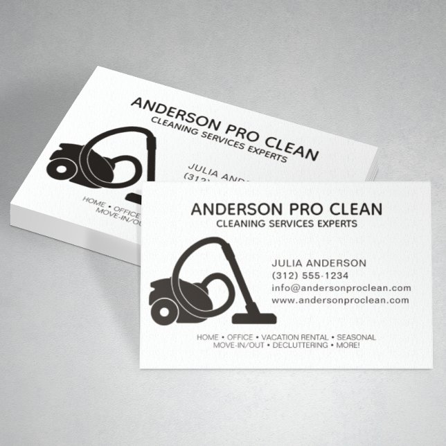 Cartão De Visita Serviço de Limpeza Profissional de Casa e Escritór (Criador carregado)