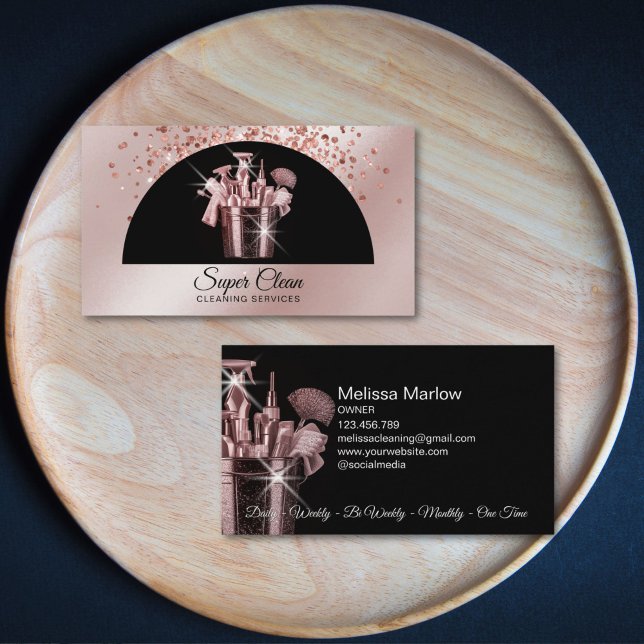 Cartão De Visita Serviço de limpeza profissional doméstico (Criador carregado)