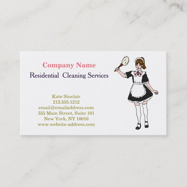 Cartão De Visita Serviço de Limpeza Profissional Moderno (Frente)