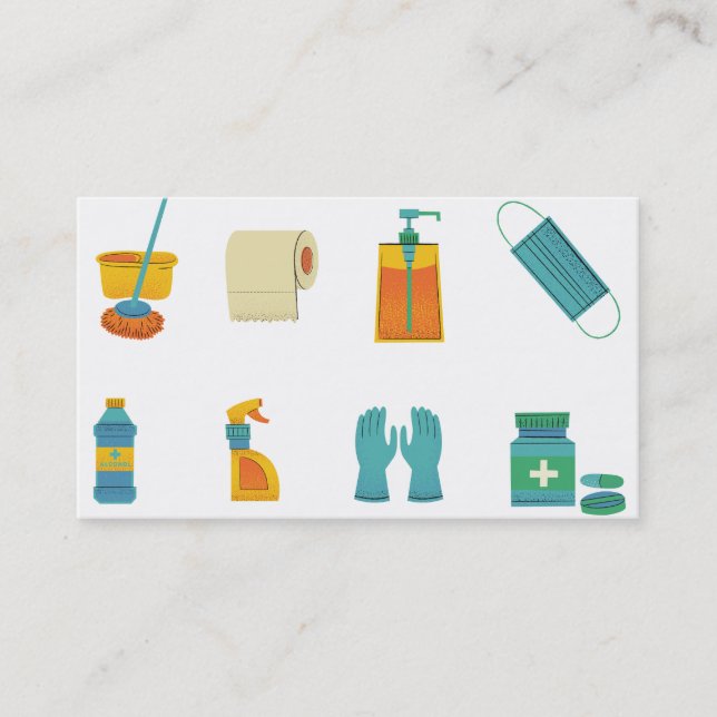 Cartão De Visita Serviço de Limpeza Profissional Moderno (Frente)