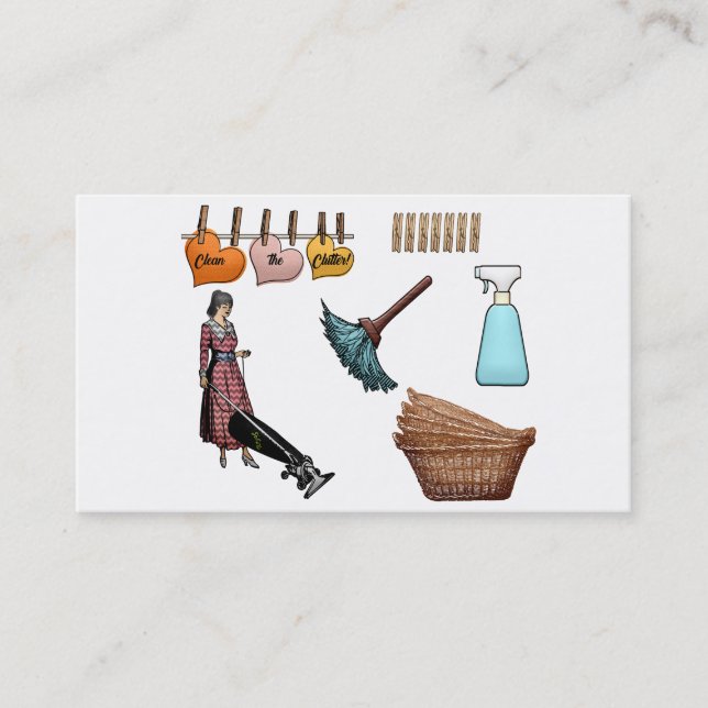 Cartão De Visita Serviço de Limpeza Profissional Moderno (Frente)