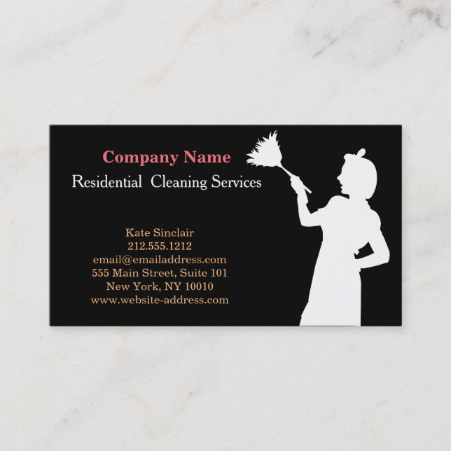 Cartão De Visita Serviço de Limpeza Profissional Moderno (Frente)