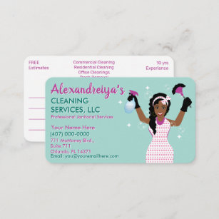 Cartão De Visita Serviço de Limpeza Profissional/Serviço Doméstico 