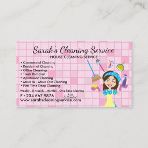 Cartão De Visita Serviço de Limpeza Residencial Square Maid