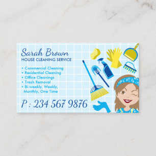 Cartão De Visita Serviço de Limpeza Serviço de Janitorial Lady Br