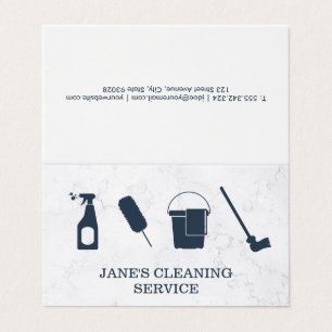 Cartão De Visita Serviço de Limpeza  Serviço Maid  Marble