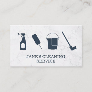 Cartão De Visita Serviço de Limpeza  Serviço Maid  Marble
