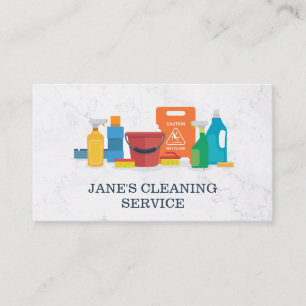 Cartão De Visita Serviço de Limpeza Serviço Maid Marble