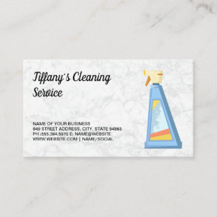 Cartão De Visita Serviço de Limpeza Spray de Limpeza