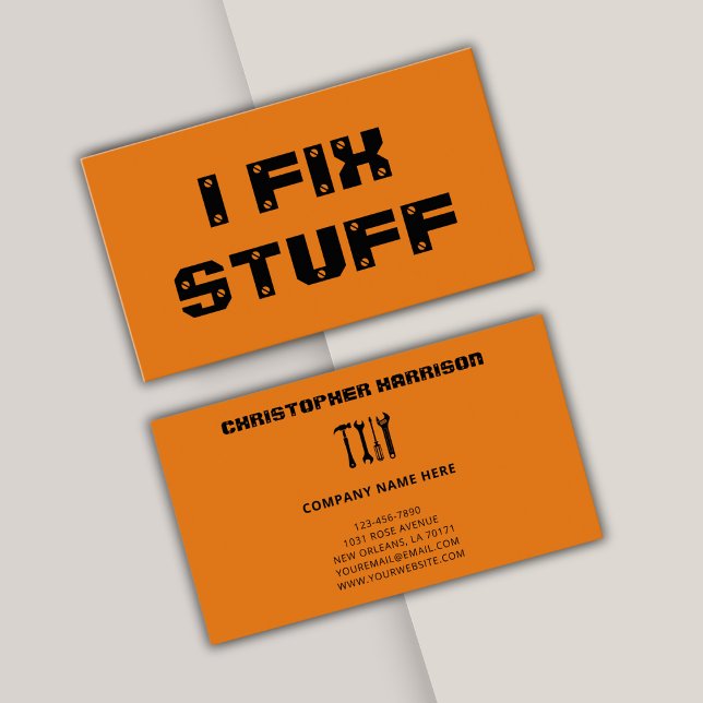 Cartão De Visita Serviço de Manutenção de Reparação Profissional de (Criador carregado)