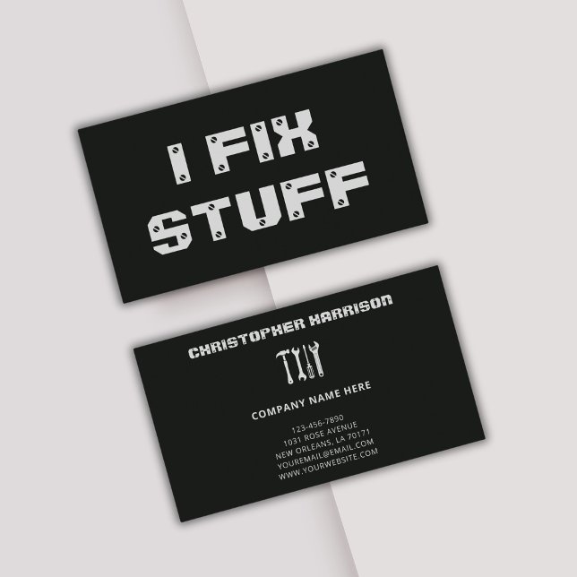 Cartão De Visita Serviço de Manutenção de Reparação Profissional de (Fully editable, can add your own logo.)