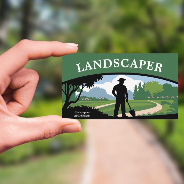 Cartão De Visita Serviço de Paisagem (Landscaping Service Business Card)