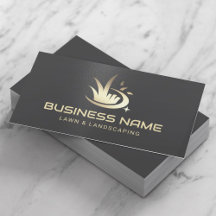 Serviço de Paisagismo Logo Modern Gold Lawn Care