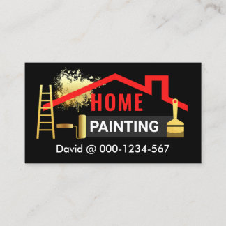 Cartão De Visita Serviço de pintura de pintura em telhado vermelho