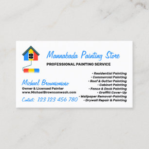 Cartão De Visita Serviço de Pintura Decoração Moderno Profissional