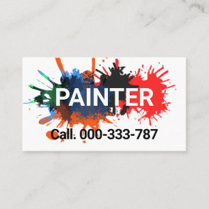 Cartão De Visita Serviço de pintura do Paint Splatter Painter