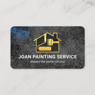Cartão De Visita Serviço de Pintura Grey Grunge